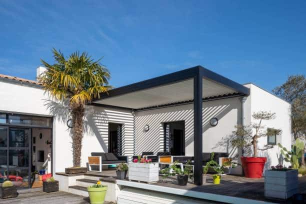aménagement extérieur pergola terrasse jardin