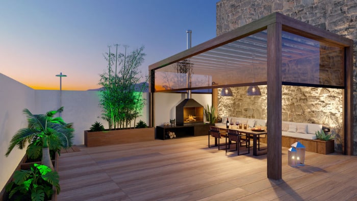 Ce type de pergola offre une transition fluide